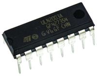 ulq2003a STMicroelectronics ULQ2003A, 7-element NPN Darlington Transistor, 500 mA 50 V HFE:1000 @ 350 mA @ 2 V, 16-Pin PDIP
