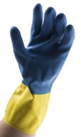34405209 Mapa Duomix Blue Latex, Neoprene Work Gloves, Uncoated Coating