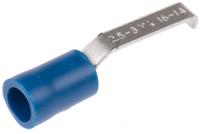 534-727 RS PRO Hooked Insulated Crimp Blade Terminal 17.6mm Blade Length, 1.5mm² to 2.5mm², 16AWG to 14AWG, Blue