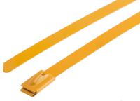 743-6251 RS PRO Cable Tie, Roller Ball, 360mm x 7.9 mm, Yellow Polyester Coated Stainless Steel, Pk-100