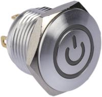 175-8484 RS PRO Illuminated Push Button Switch, Momentary, Panel Mount, 16mm Cutout, SPST, Green LED, 36V dc, IP67