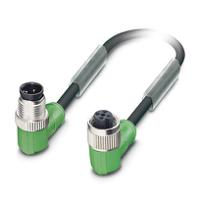 1415642 Phoenix Contact Male 4 way Angled Plug M12 to Female 4 way Angled Socket M12 Sensor Actuator Cable, 0.3 m