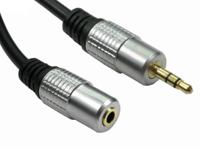 229-9926 RS PRO Male 3.5mm Stereo Jack to Female 3.5mm Stereo Jack Aux Cable, Black, 1m