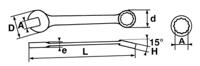 50a-15 SAM Combination Spanner, 15mm, 19/32in, Metric, Height Safe, Double Ended, 178 mm Overall