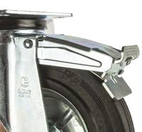 12286-fr LAG Braked Swivel Castor Wheel, 230kg Capacity, 200mm Wheel