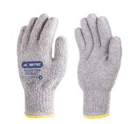 sky07 Skytec SKY07 Grey Polyvinyl Chloride, Nylon Work Gloves, Size 9, Terry Cotton Coating