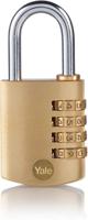 y150b401301 Yale Combination Brass Combination Padlock, 6mm Shackle, 40mm Body