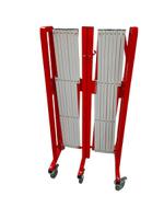 bar4006rb Viso Red & White Steel Extendable Barrier, 4m, White Tape
