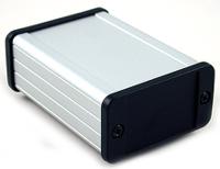 1457c801e Hammond 1457 Series Silver Anodised Aluminium Enclosure, IP54, Black Lid, 62 x 88.39 x 33.93mm