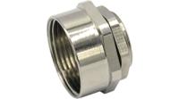 rnd-465-00416 RND Cable Gland Adaptor, M16 Exterior Thread, M12 Interior Thread, Nickel Plated Brass, RND 465 Series