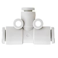 kq2t12-10a SMC KQ2 Pneumatic Tee Tube-to-Tube Adapter, Push In 12 mm x Push In 12 mm x Push In 10 mm