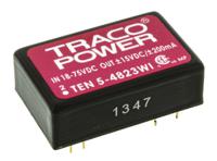 ten-5-4823wi TRACOPOWER TEN 5WI DC-DC Converter, ±15V dc/ ±200mA Output, 18 → 75 V dc Input, 6W, Through Hole, +85°C Max Temp
