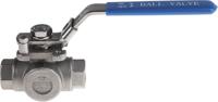 499-1887 RS PRO Stainless Steel L Port, 3 Way, Ball Valve, Threaded, BSPP 1/2in, 68bar Operating Pressure