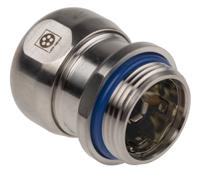 53806726 Lapp SKINTOP Series Metallic Stainless Steel Cable Gland, M25 Thread, 9mm min., 17mm max., IP68, IP69