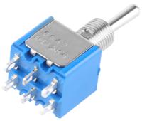5647a APEM Toggle Switch, Panel Mount, (On)-Off-(On), DPDT, Solder Terminal