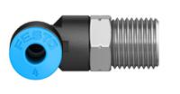 qsl-18-4 Festo QS Series Elbow Threaded Adaptor, R 1/8 Male to Push In 4 mm, Threaded-to-Tube Connection Style, 153045