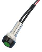 strlh812fl30gn Oxley Green Panel Mount Indicator, 12V, 8mm Mounting Hole Size, Lead Wires Termination, IP68