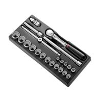 modsl161-212u Facom 22-Piece Imperial 1/2 in Standard Socket Set with Ratchet, 12 point