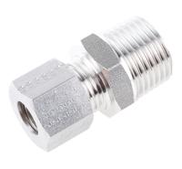 1805-10-21 Legris Stainless Steel Pipe Fitting, Straight Hexagon Coupler, Male BSP 1/2in