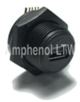 nub-20pmfr-sc7001 Amphenol Industrial Right Angle, Panel Mount Type B IP67 USB Connector