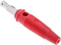 930727101 Hirschmann Test & Measurement Red Male Banana Plug, 4 mm Connector, Solder Termination, 30A, 30 V ac, 60V dc, Nickel