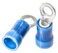 34158 TE Connectivity, PLASTI-GRIP Insulated Crimp Ring Terminal, M3.5 Stud Size, 1mm² to 2.6mm² Wire Size, Blue