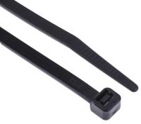 811-1583 RS PRO Cable Tie, Heat Stabilised, 160mm x 4.8 mm, Black Nylon, Pk-100