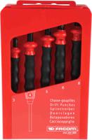 249gpb Facom 5-Piece Punch Set, Anti-Vibration Punch, 3 → 8 mm Shank
