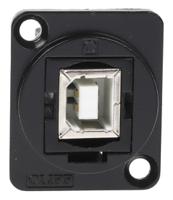 916-0227 RS PRO Straight, Panel Mount, Socket to Socket- Dual Port Type B to A 2.0 USB Connector