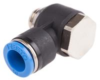 qslv-g14-10 Festo QS Series Elbow Threaded Adaptor, G 1/4 Male to Push In 10 mm, Threaded-to-Tube Connection Style, 186143