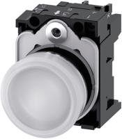 3su1156-6aa60-1aa0 Siemens, SIRIUS ACT 3SU11, Panel Mount White LED Pilot Light, 22mm Cutout, IP20, Round, 230V ac