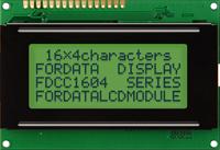 fc1604a01-rnnybw-66se Fordata FC1604A01-RNNYBW-66SE FC Alphanumeric LCD Graphic Display, Green, Yellow on, 4 Rows by 16 Characters, Reflective