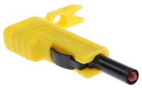 932153103 Hirschmann Test & Measurement Yellow Male Banana Plug, 4 mm Connector, Screw Termination, 30A, 30 V ac, 60V dc, Nickel