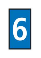 561-02666-wic2-6-pa66-bu HellermannTyton WIC Snap On Clip On Cable Marker, Blue, Pre-printed "6", 2.8 → 3.8mm Cable, for Cables and