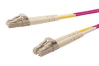 121-3903 RS PRO LC to LC Duplex Multi Mode OM4 Fibre Optic Cable, 900μm, Violet, 1m