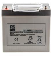 727-0436 RS PRO 12V T6 Sealed Lead Acid Battery, 55Ah