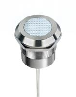 253-8516 RS PRO White Panel Mount Indicator, 12 → 24V ac/dc, 25mm Mounting Hole Size, Lead Wires Termination, IP67, IP69K