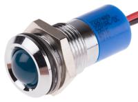 722-7489 RS PRO Blue Panel Mount Indicator, 220V ac, 14mm Mounting Hole Size, Lead Wires Termination, IP67