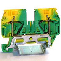 262-4170 RS PRO 1-Way DIN Rail Earth Terminal Block, 6mm², 24 → 10 AWG Wire, Spring, PA 66 Housing