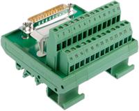 2281144 Phoenix Contact FLKM-D25 SUB/S Series 25-Contact Male Interface Module, D-sub Connector, DIN Rail Mount, 2.5A