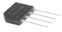 kbp206g Diodes Inc Bridge Rectifier, 2A, 600V, 4-Pin