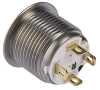 175-8484 RS PRO Illuminated Push Button Switch, Momentary, Panel Mount, 16mm Cutout, SPST, Green LED, 36V dc, IP67