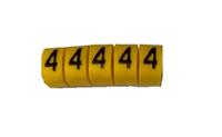 225-2162 RS PRO Slide On Cable Marker, Black on Yellow, Pre-printed "4", 3 → 4.2mm Cable