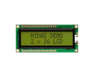 mc21605g6w-sptly33-v2 Midas MC21605G6W-SPTLY3.3-V2 Alphanumeric LCD Display, 2 Rows by 16 Characters
