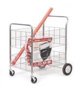 789-8539 RS PRO 2 Shelf Chrome Plated Steel Adjustable Shelf Trolley, 840 x 650mm, 120kg Load
