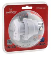 768-2876 SKROSS Europe, Italy, Switzerland, UK, USA to Australia, China, Europe Travel Adapter, Rated At 10A