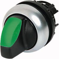 78635880-m22-wlk3-gm22-a Eaton RMQ Titan Series 3 Position Selector Switch Head, 22mm Cutout, Green Handle