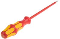 05006116001 Wera Slotted Insulated Screwdriver, 4 mm Tip, 150 mm Blade, VDE/1000V, 248 mm Overall