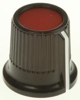 259-6862 RS PRO 16.2mm Black, Red Potentiometer Knob for 3.2mm Shaft Splined