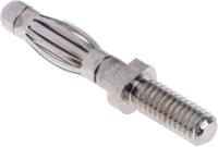 fk-1210-ni Schutzinger Silver Male Banana Plug, 4 mm Connector, M4 Thread Termination, 32A, 33 V ac, 70V dc, Nickel Plating